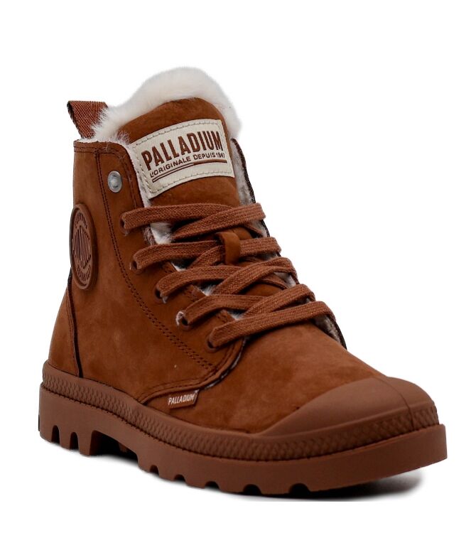 palladium  Dames Veterboots Gevoerd Bruib 