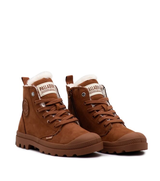 palladium  Dames Veterboots Gevoerd Bruib 