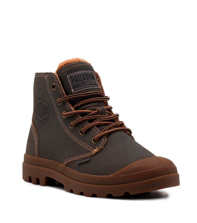 palladium palladium dames veterboots gevoerd bruin Raw Brown palladium Dames Veterboots Gevoerd Bruin