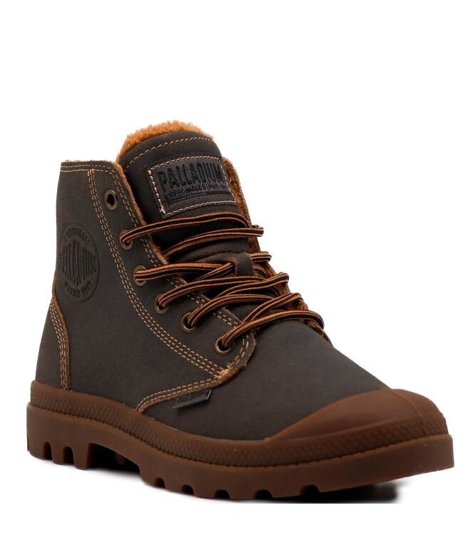 palladium palladium dames veterboots gevoerd bruin Raw Brown palladium Dames Veterboots Gevoerd Bruin