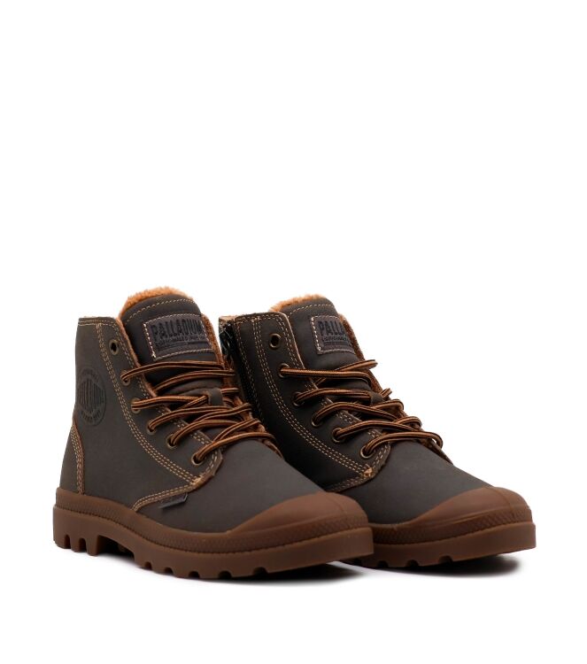 palladium palladium dames veterboots gevoerd bruin Raw Brown palladium Dames Veterboots Gevoerd Bruin
