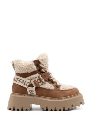 Buffalo dames veterboots gevoerd beige