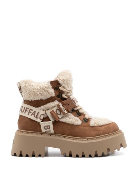 Buffalo Dames veterboots gevoerd cognac