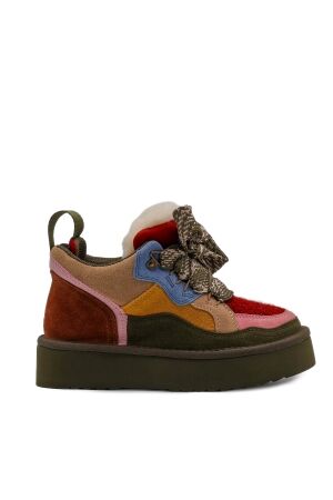 Miss Olivia dames veterboots gevoerd multi