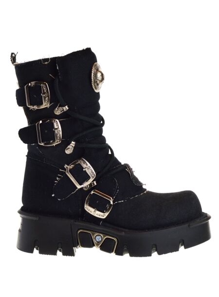 New rock Dames bikerboots zwart