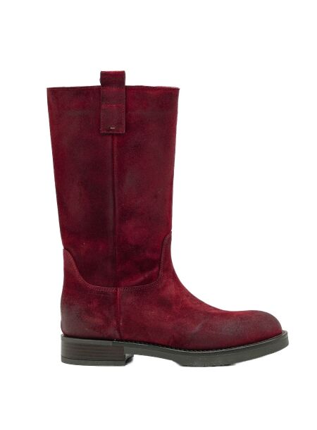 Dames bikerboots rood