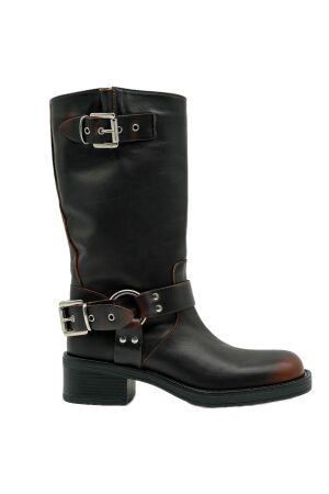 Gisel Moire dames bikerboots bruin