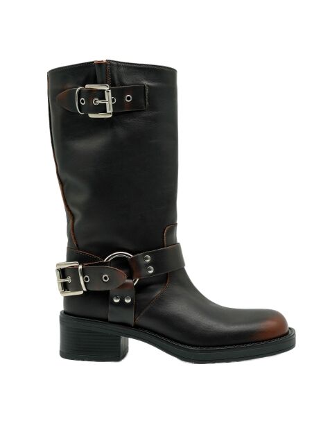 Gisel moire Dames bikerboots bruin