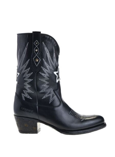 Sendra boots Korte dames cowboylaarzen zwart