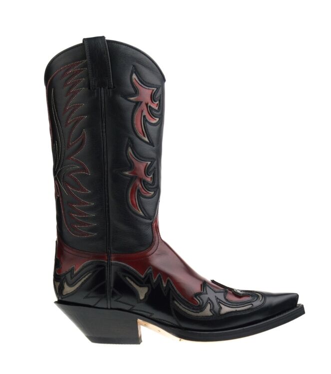Sendra Boots Dames cowboylaarzen zwart combi Florentic Negro