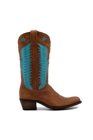 Sendra Boots dames cowboylaarzen cognac combi