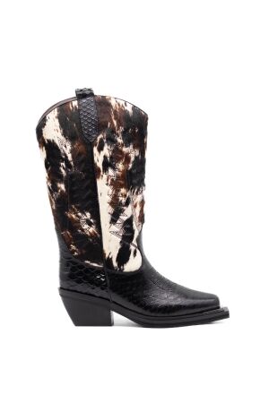 alma en pena dames cowboyboots zwart combi