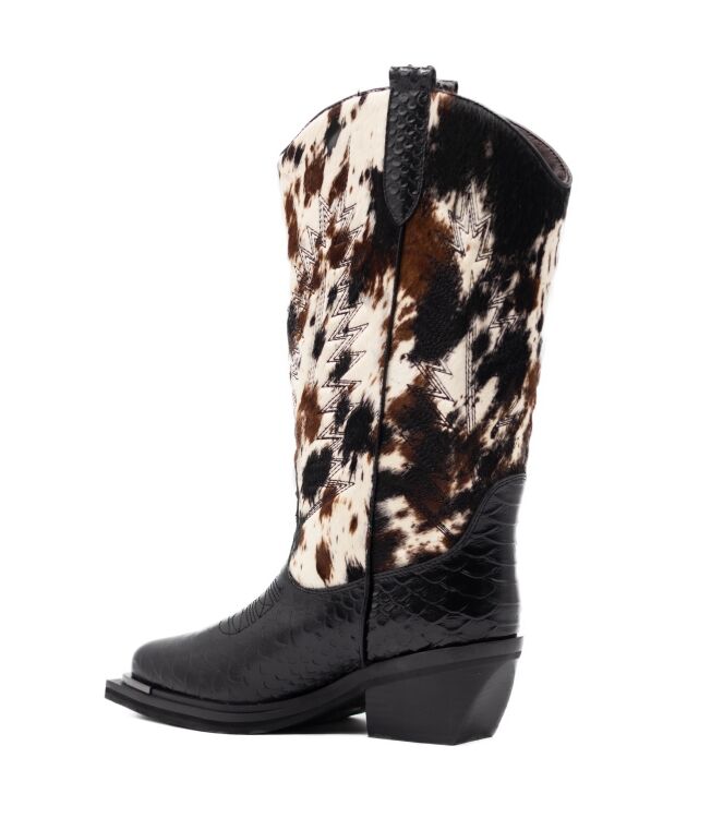 alma en pena alma en pena dames cowboyboots zwart combi Combi Cow Multi alma en pena Dames Cowboyboots Zwart Combi