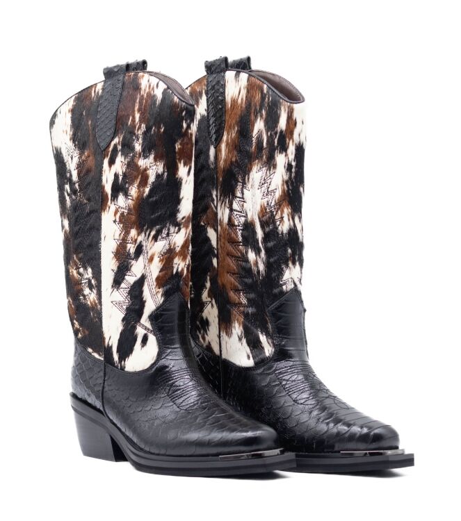 alma en pena alma en pena dames cowboyboots zwart combi Combi Cow Multi alma en pena Dames Cowboyboots Zwart Combi