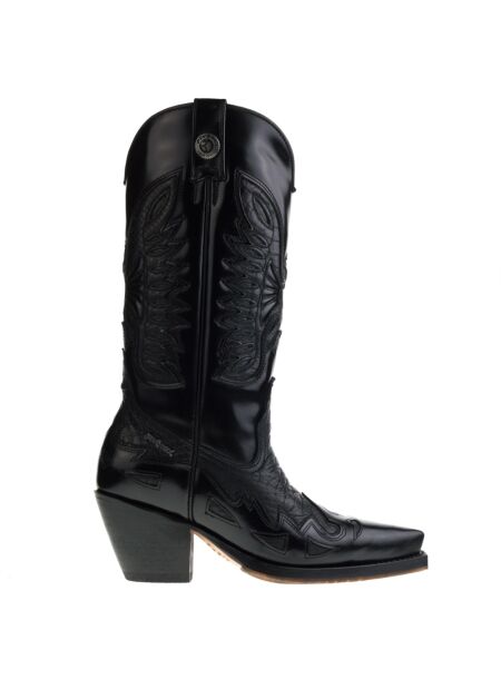 New rock Dames cowboylaarzen zwart