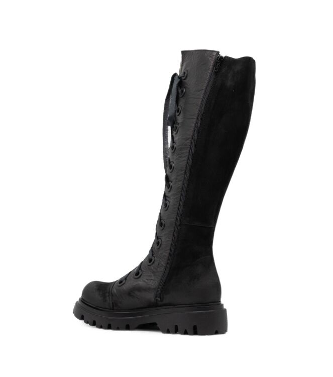 Papucei Papucei dames laarzen rubberzool zwart Black Papucei Dames Hoge Laarzen in Zwart online kopen