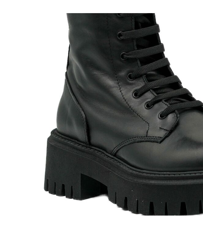 Gisel Moire dames veter laarzen zwart 11 zwart leer Direct leverbaar uit de webshop van www.taft.nl/