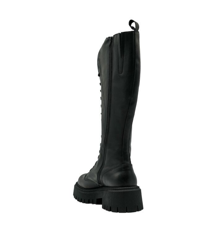 Gisel Moire dames veter laarzen zwart 11 zwart leer Direct leverbaar uit de webshop van www.taft.nl/
