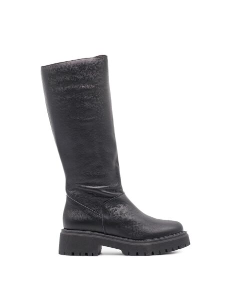 Btmr Dames laars rubberzool zwart