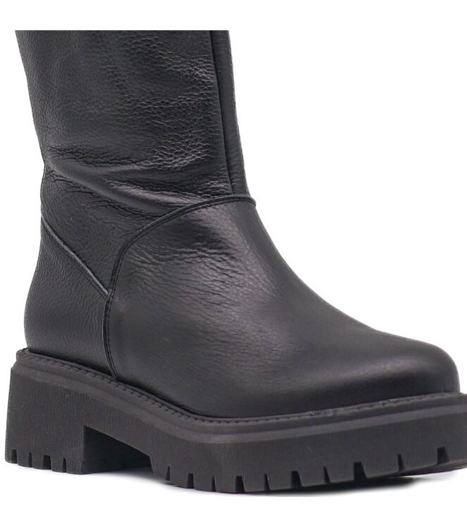 BTMR BTMR dames laars rubberzool zwart Libra Negro BTMR Dames Hoge Laarzen in Zwart online kopen
