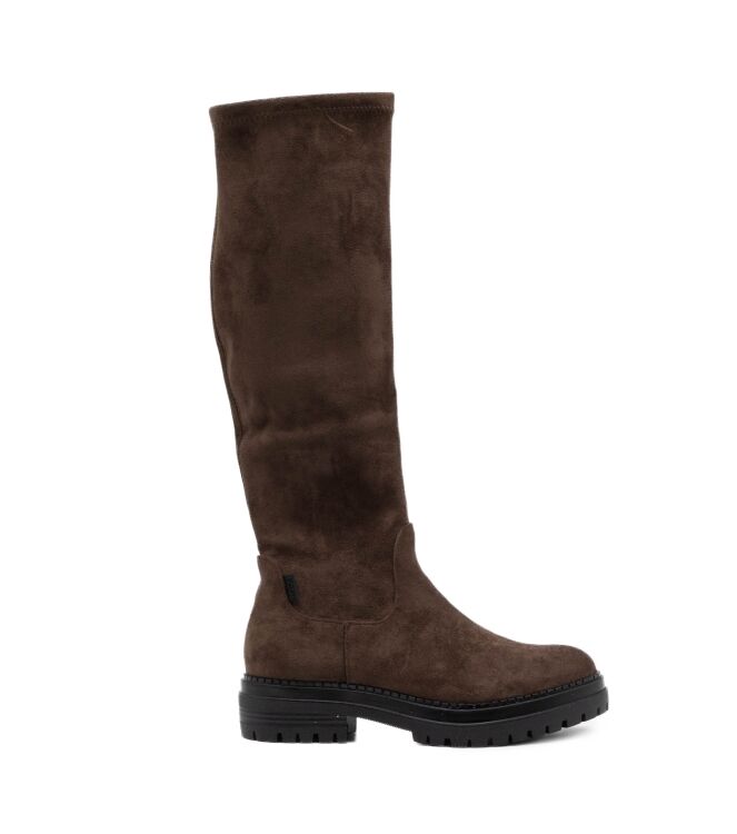 Posh By Poelman Dames Hoge Laarzen in Donker Bruin online kopen