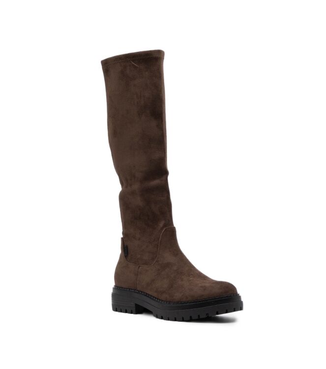 Posh By Poelman Dames Hoge Laarzen in Donker Bruin online kopen