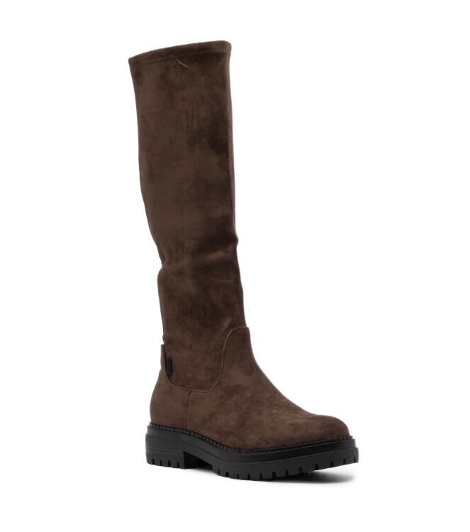 Posh By Poelman Dames Hoge Laarzen in Donker Bruin online kopen