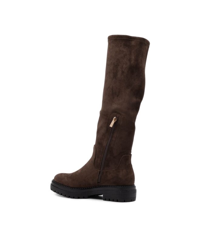 Posh By Poelman Dames Hoge Laarzen in Donker Bruin online kopen