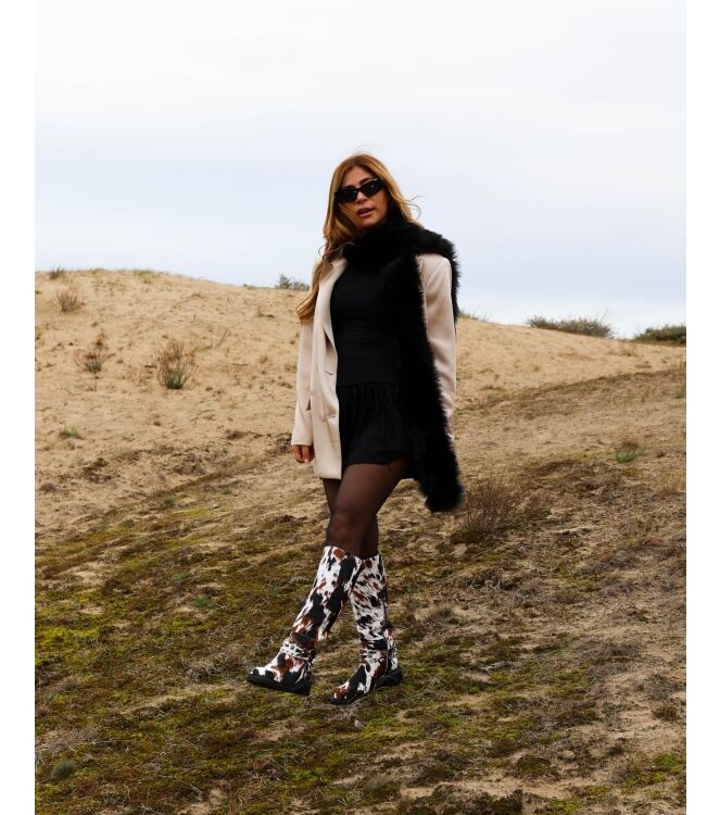 Alma en Pena Alma en Pena dames laarzen koeienprint Cow Multi Alma en Pena Dames laarzen in Bruin Koe Multi online kopen