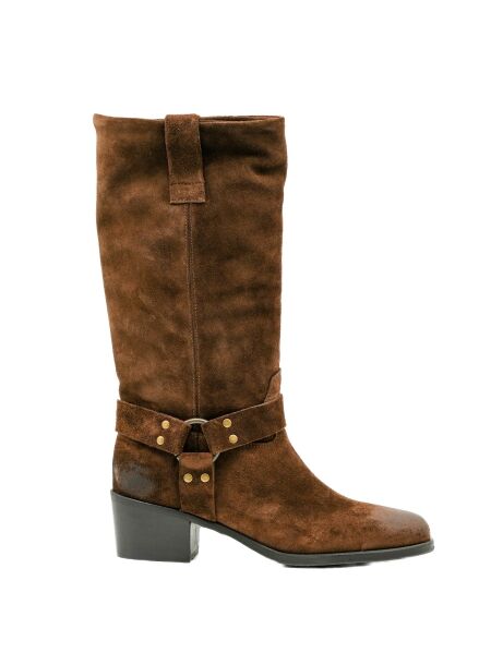 Julie dee Dames laarzen donker bruin suede