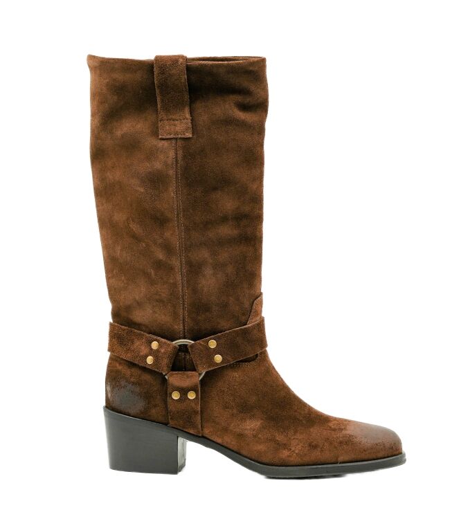 Julie Dee Julie Dee dames laarzen donker bruin suede Crosta Mustang Julie Dee laarzen in Bruin online kopen