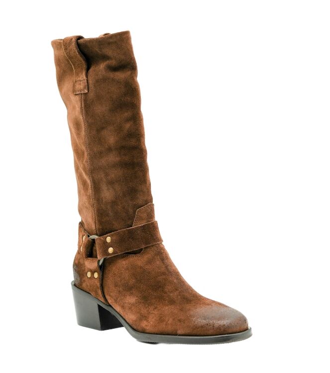 Julie Dee Julie Dee dames laarzen donker bruin suede Crosta Mustang Julie Dee laarzen in Bruin online kopen
