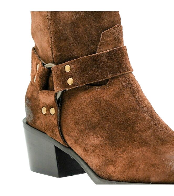 Julie Dee Julie Dee dames laarzen donker bruin suede Crosta Mustang Julie Dee laarzen in Bruin online kopen