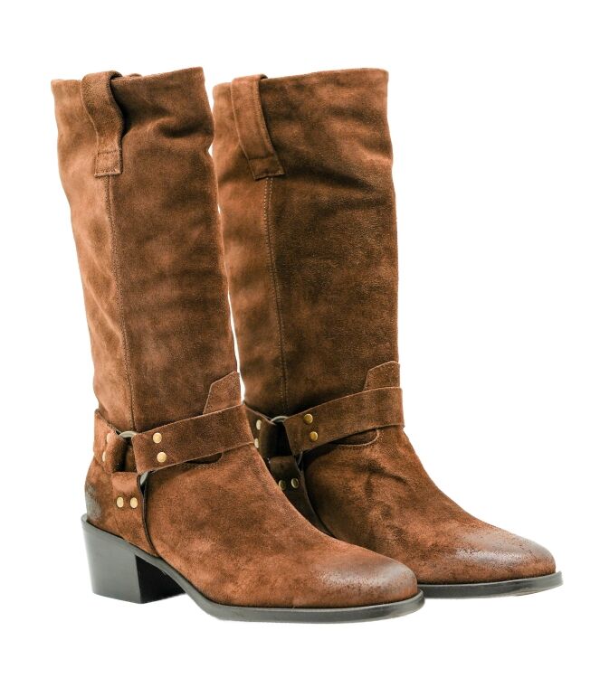 Julie Dee Julie Dee dames laarzen donker bruin suede Crosta Mustang Julie Dee laarzen in Bruin online kopen