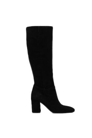 Carmens dames laarzen op hak zwart suede