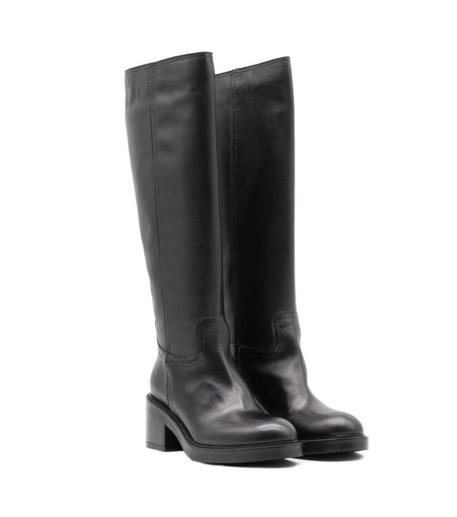 Julie Dee dames laarzen op hak zwart 11 zwart leer Direct leverbaar uit de webshop van www.taft.nl/