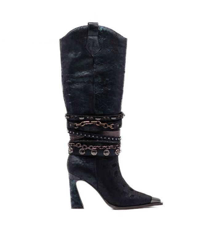 Alma en Pena Alma en Pena dames laarzen op hak zwart Viene Ocean Alma en Pena Dames Laarzen met hak in Zwart online kopen