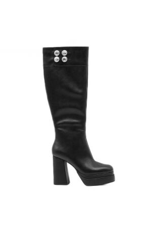 Buffalo dames laarzen plateau zwart