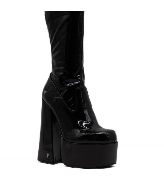 Windsor Smith Windsor Smith dames laarzen zwart lak Black Winds or Smith Laarzen in Zwart online kopen.