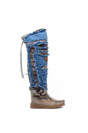 El Vaquero dames overkneelaarzen denim