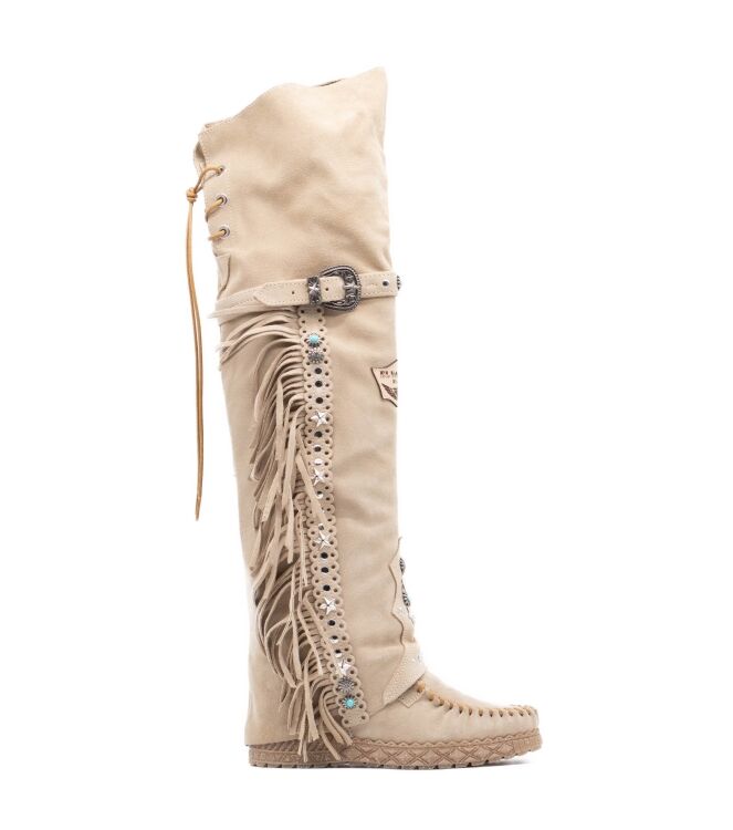 el vaquero el vaquero dames overkneelaarzen beige Corda el vaquero Dames Overkneelaarzen Beige 05 beige