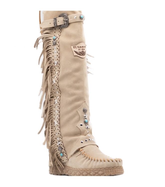 el vaquero el vaquero dames overkneelaarzen beige Corda el vaquero Dames Overkneelaarzen Beige 05 beige