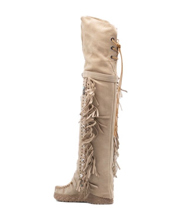 el vaquero el vaquero dames overkneelaarzen beige Corda el vaquero Dames Overkneelaarzen Beige 05 beige