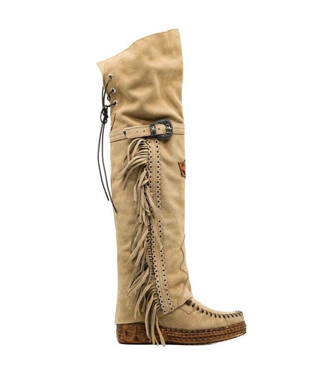 el vaquero el vaquero dames overkneelaarzen beige Silverstone Corda el vaquero Dames Overkneelaarzen Beige 05 beige