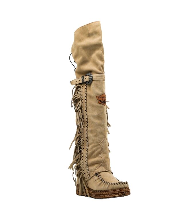 el vaquero el vaquero dames overkneelaarzen beige Silverstone Corda el vaquero Dames Overkneelaarzen Beige 05 beige
