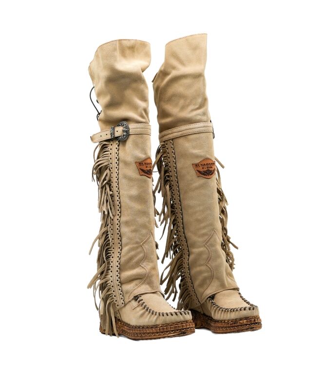 el vaquero el vaquero dames overkneelaarzen beige Silverstone Corda el vaquero Dames Overkneelaarzen Beige 05 beige