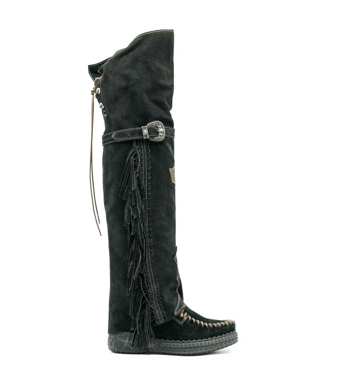 el vaquero el vaquero dames overkneelaarzen zwart Silverstone Carbon el vaquero Dames Overkneelaarzen Zwart