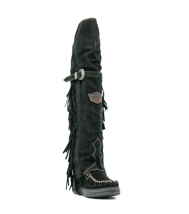 el vaquero el vaquero dames overkneelaarzen zwart Silverstone Carbon el vaquero Dames Overkneelaarzen Zwart
