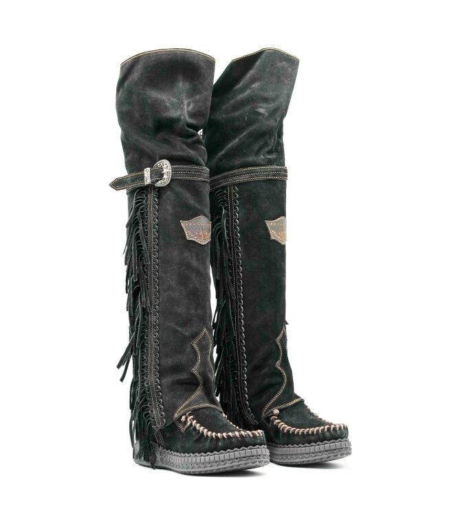 el vaquero el vaquero dames overkneelaarzen zwart Silverstone Carbon el vaquero Dames Overkneelaarzen Zwart