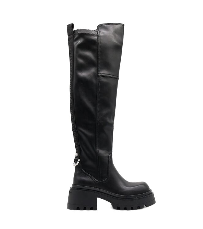 Buffalo Buffalo dames overkneelaarzen zwart Black Nappa Vegan Buffalo overkneelaarzen in Zwart online kopen